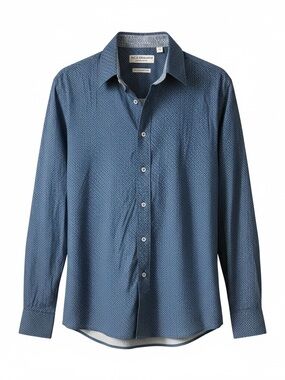 Nick Graham Everywhere casual Men's Blue Microdot Stretch Dress Shirt. Size L